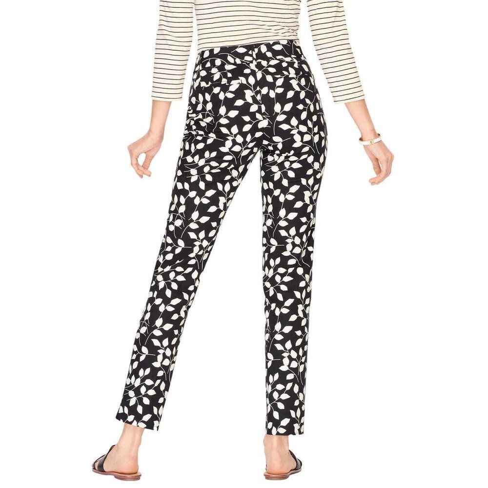 Talbots Abstract Leaves Hampshire Ankle Pants - Haute Poppy