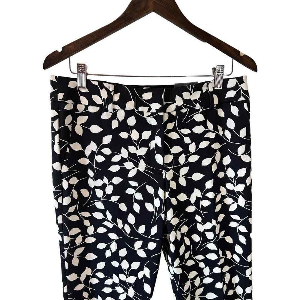 Talbots Abstract Leaves Hampshire Ankle Pants - Haute Poppy