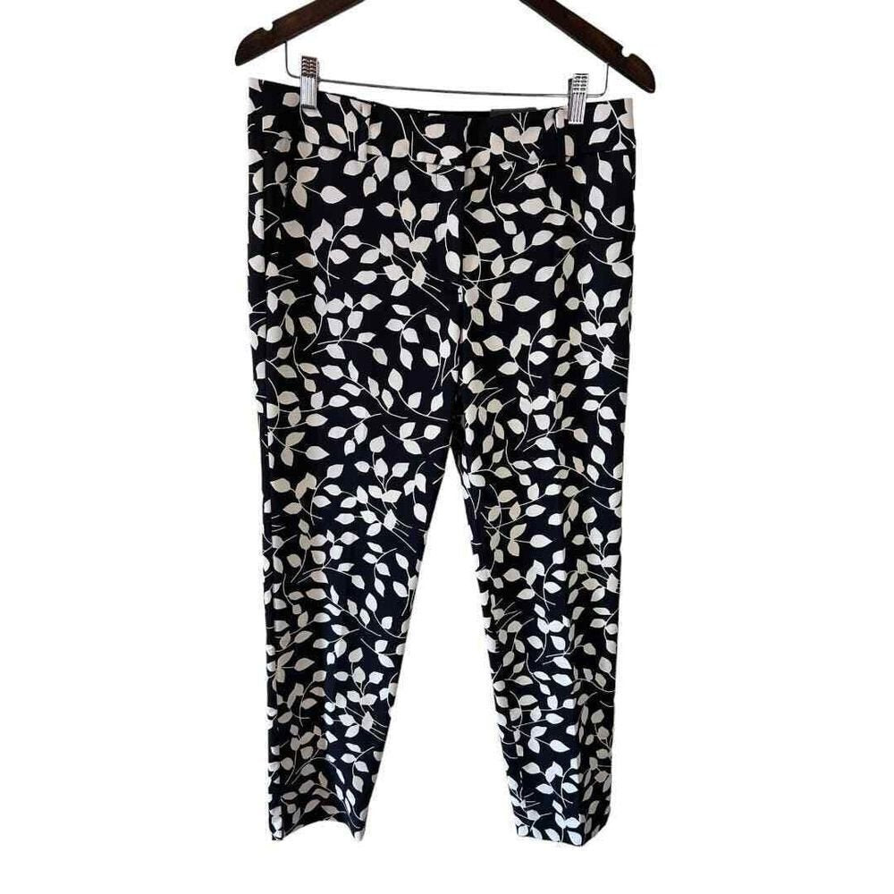 Talbots Abstract Leaves Hampshire Ankle Pants - Haute Poppy