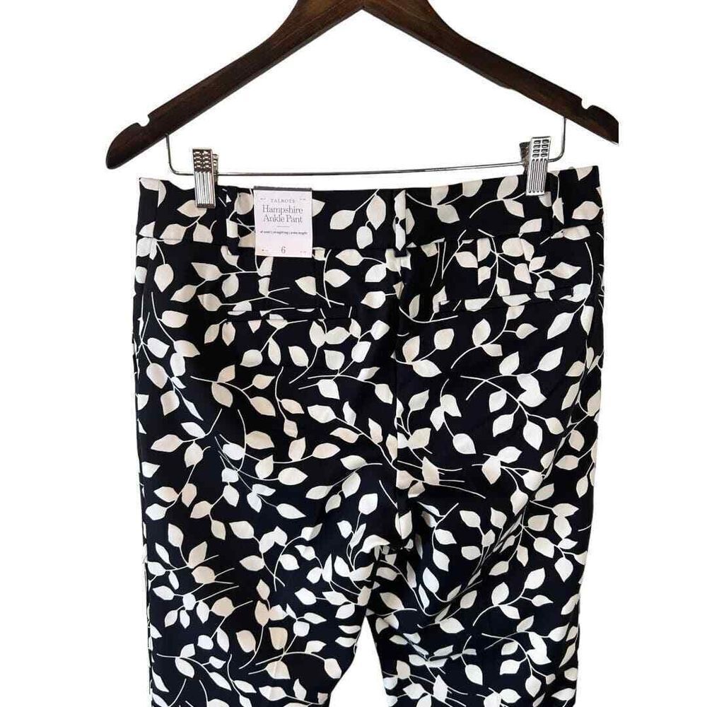 Talbots Abstract Leaves Hampshire Ankle Pants - Haute Poppy
