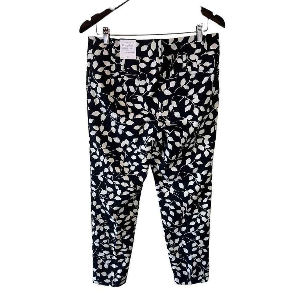 Talbots Abstract Leaves Hampshire Ankle Pants - Haute Poppy