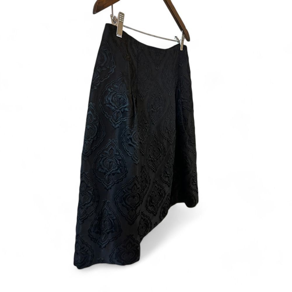 Talbots Petite Black Jacquard Damask Skirt - Haute Poppy