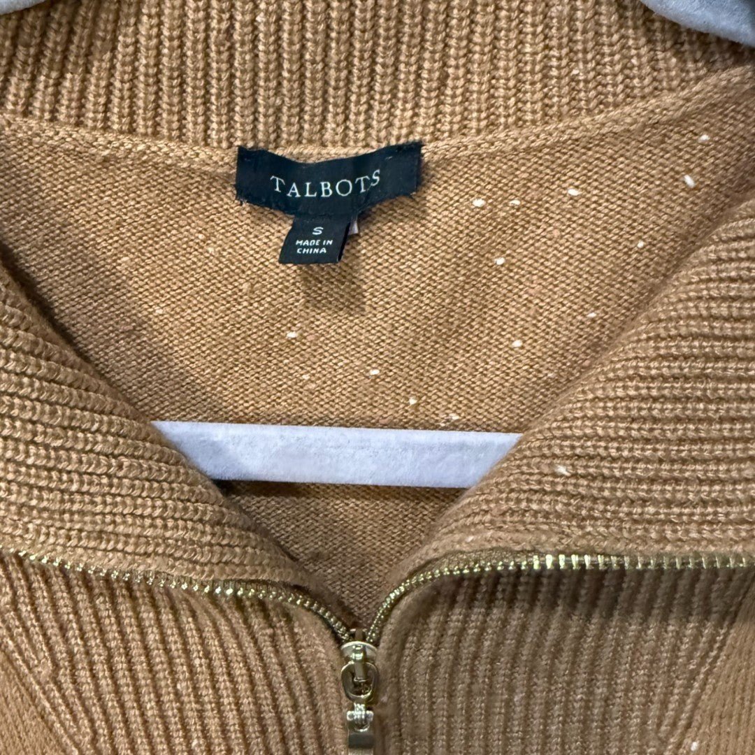 Talbots Sweater Dress Knit Pullover 1/2 Zip Collared Long Sleeve - Haute Poppy