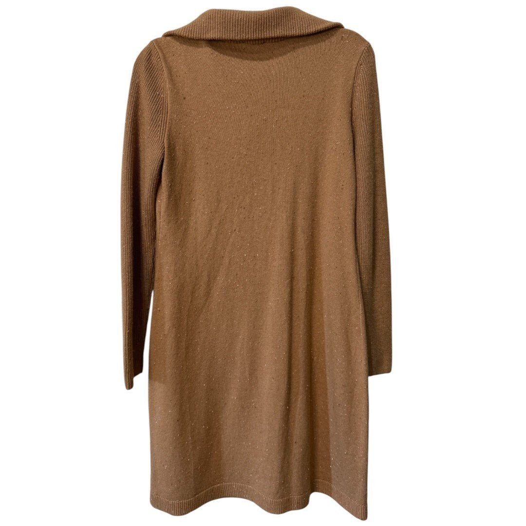 Talbots Sweater Dress Knit Pullover 1/2 Zip Collared Long Sleeve - Haute Poppy