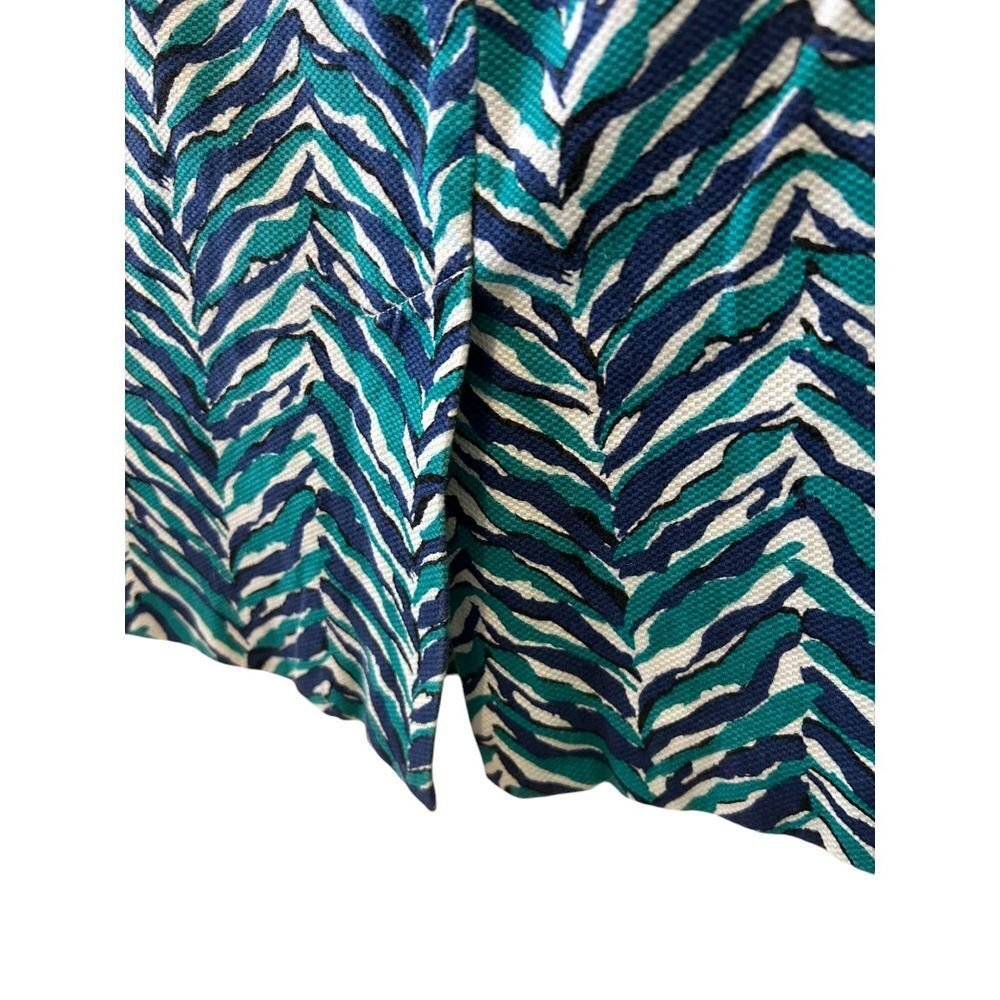 Talbots Teal Navy Zebra Print Pencil Skirt Women's Office Wear - Haute Poppy
