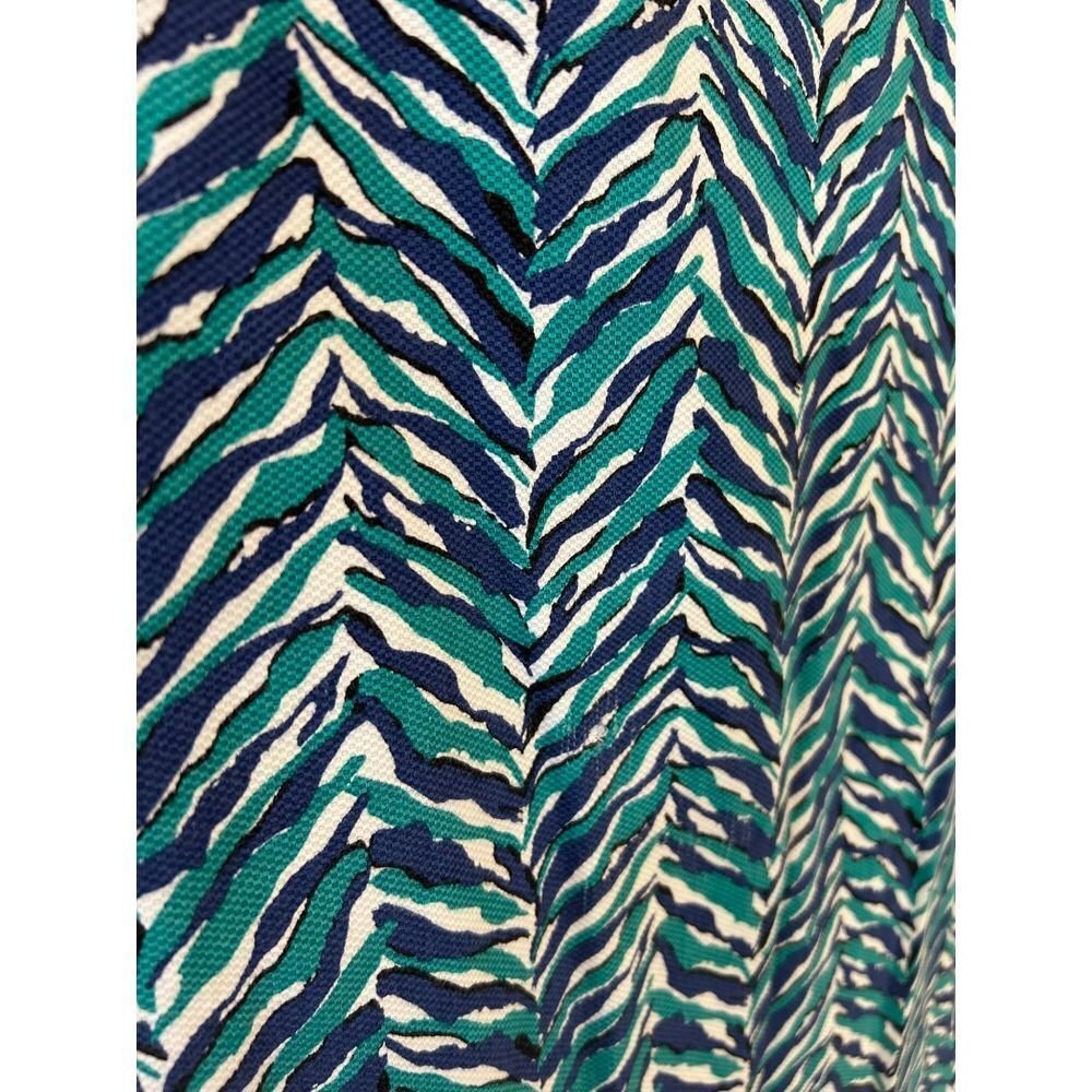 Talbots Teal Navy Zebra Print Pencil Skirt Women's Office Wear - Haute Poppy