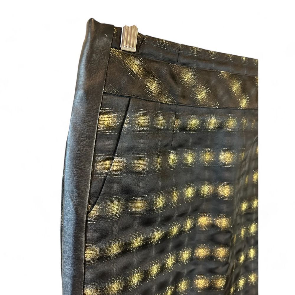 The Limited Metallic Striped Pencil Skirt Gold Black Evening Cocktail - Haute Poppy