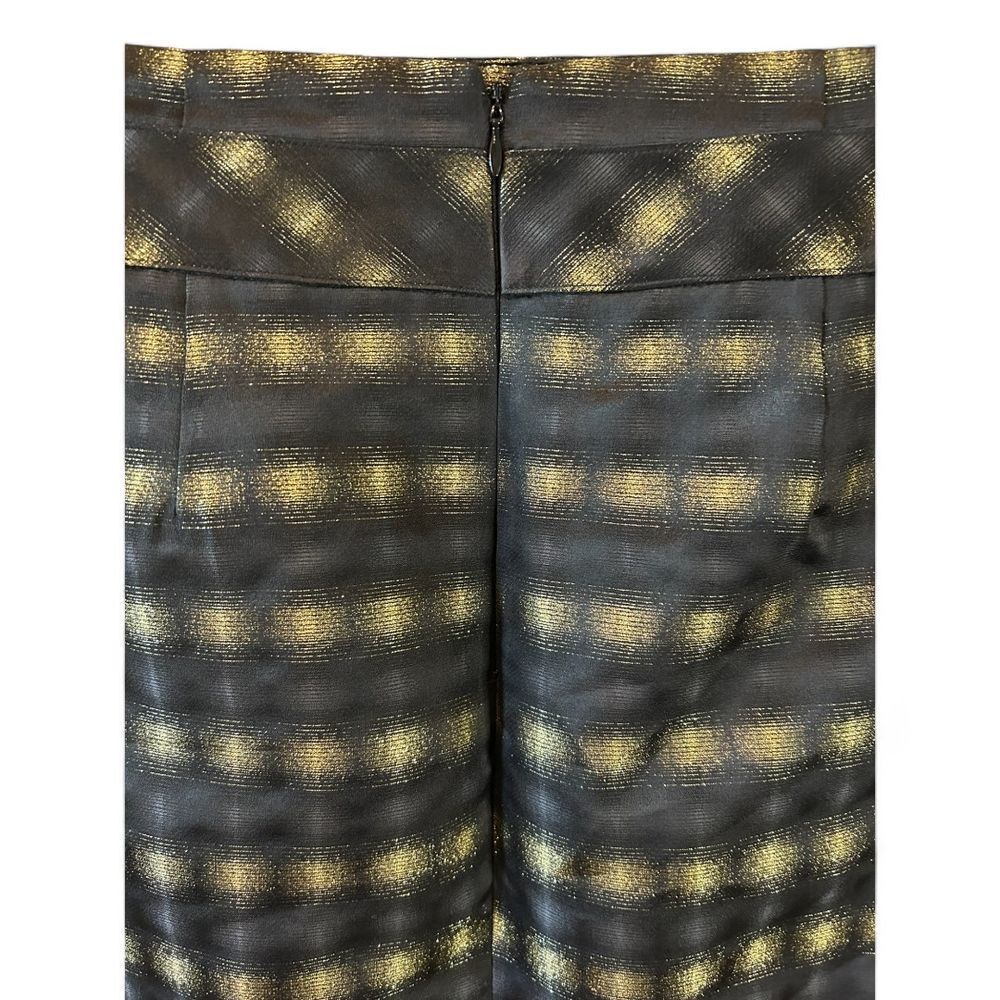 The Limited Metallic Striped Pencil Skirt Gold Black Evening Cocktail - Haute Poppy