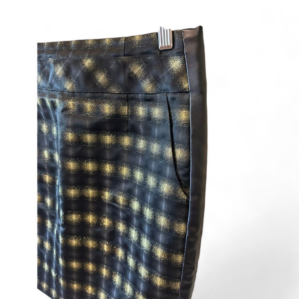 The Limited Metallic Striped Pencil Skirt Gold Black Evening Cocktail - Haute Poppy