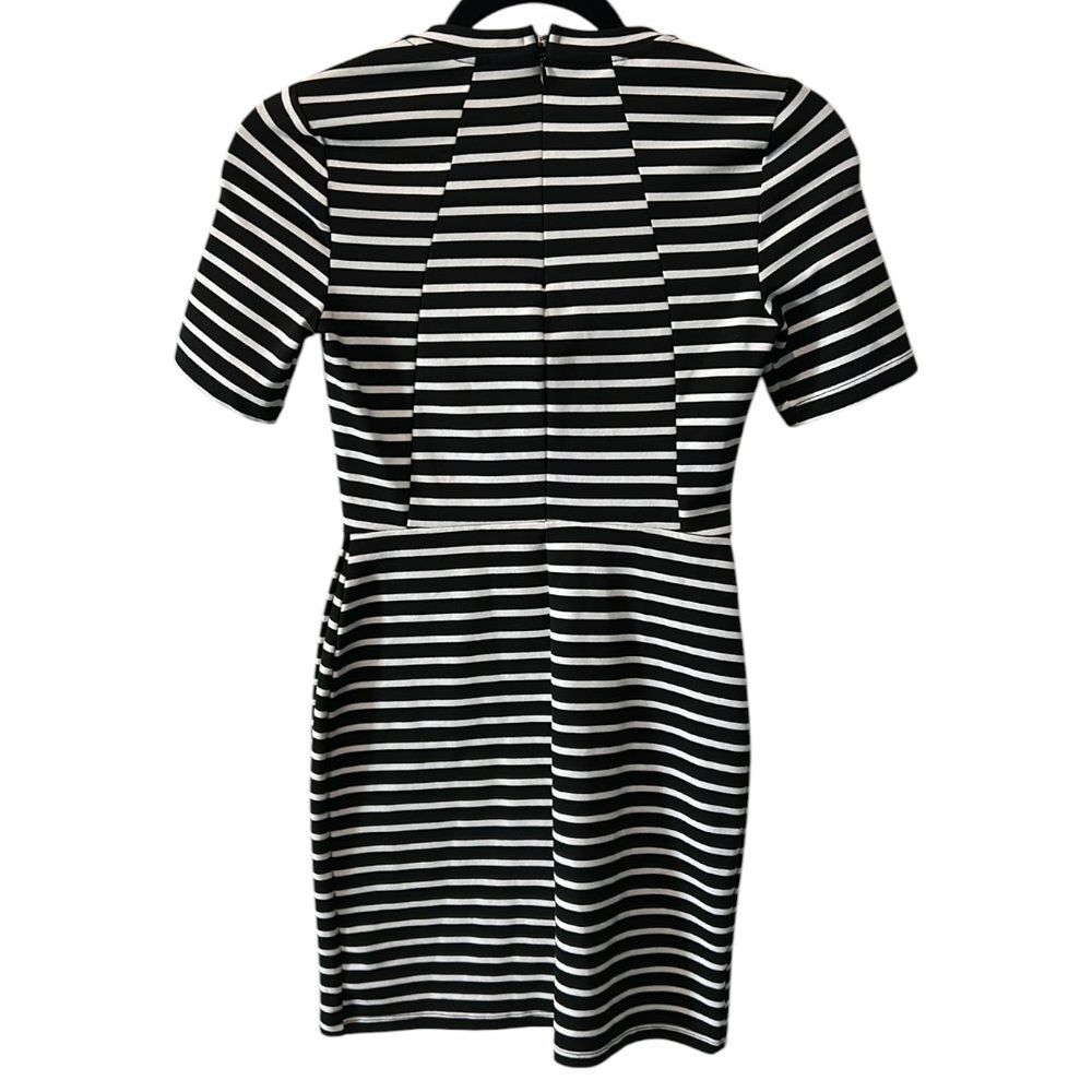 Topshop Striped Bodycon Short Sleeve Dress - Haute Poppy