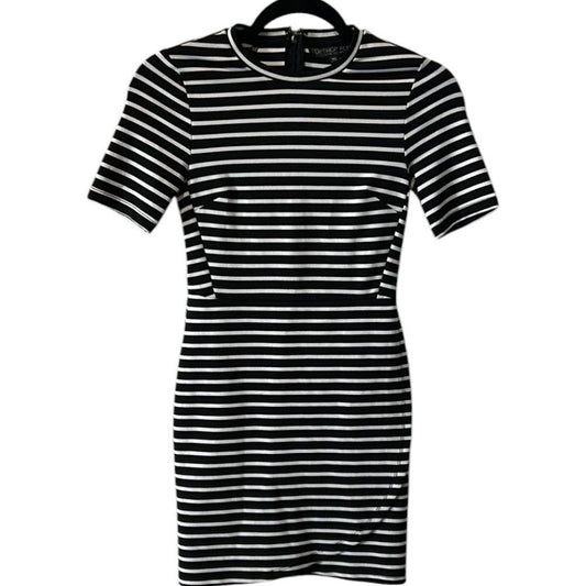 Topshop Striped Bodycon Short Sleeve Dress - Haute Poppy