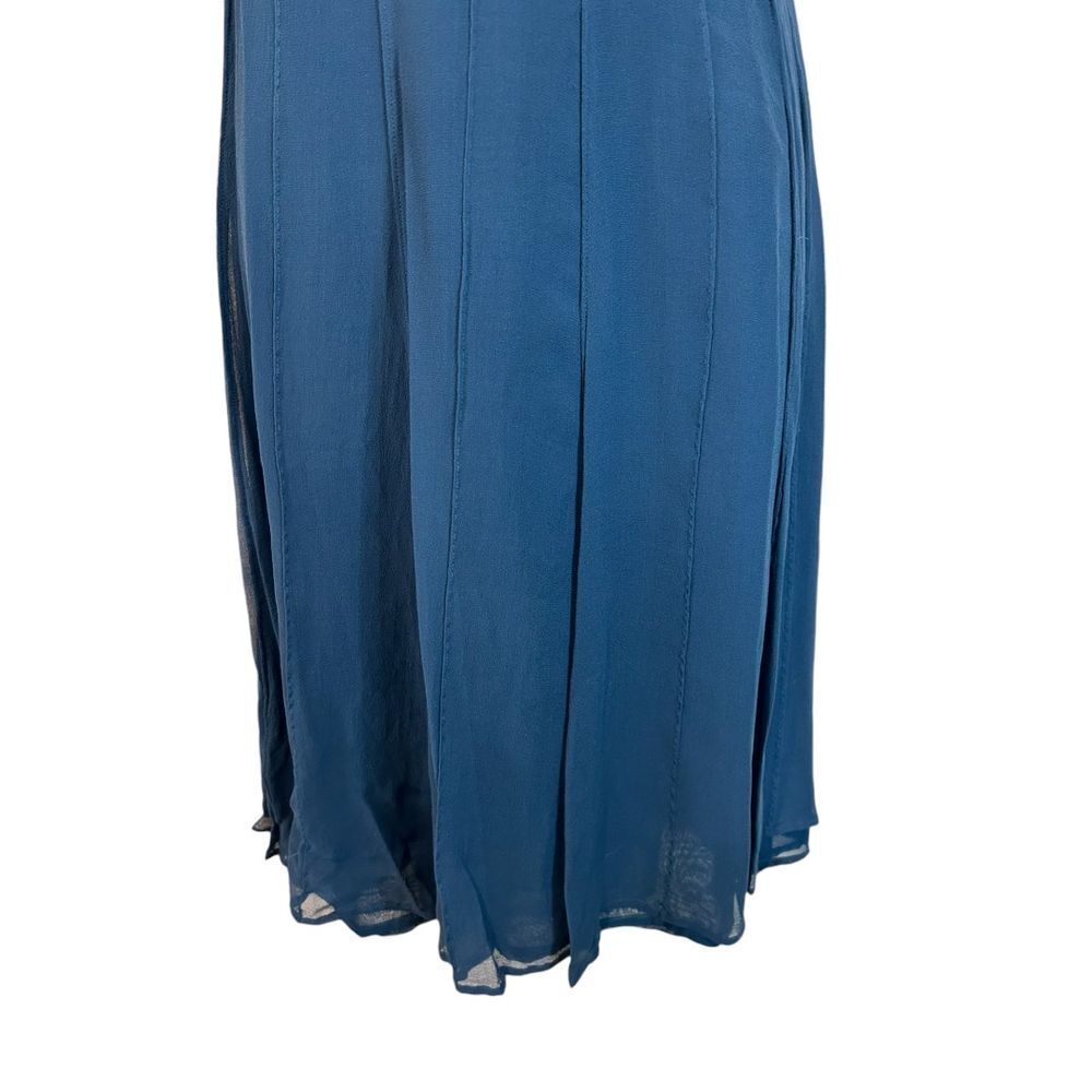 Un Deux Trois Elegant Navy Blue Silk Cocktail Dress with Beaded Straps US XL - Haute Poppy