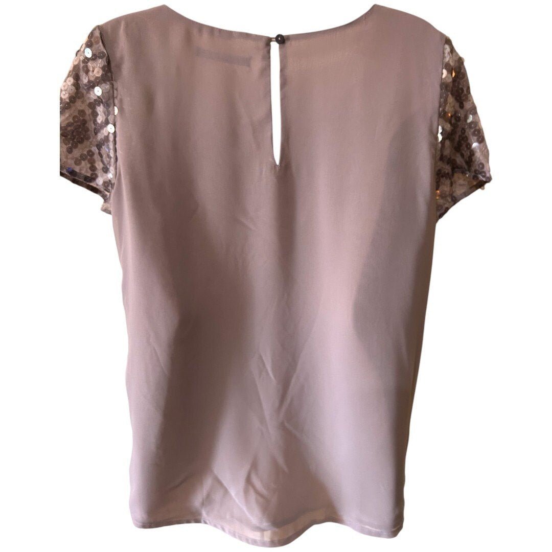 Velvet Sequin Top Diamond Pattern Party Cocktail Blouse Gray - Haute Poppy