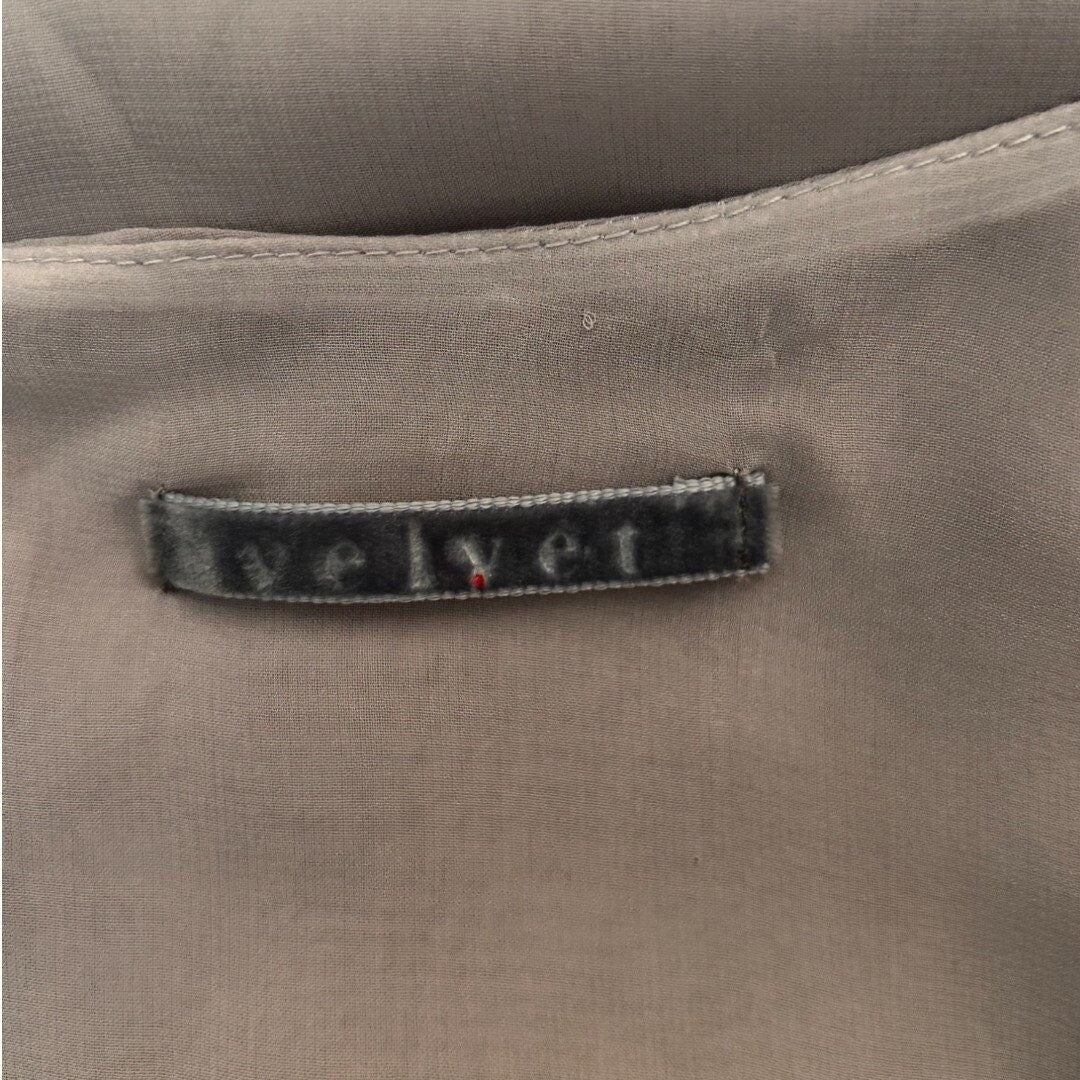 Velvet Sequin Top Diamond Pattern Party Cocktail Blouse Gray - Haute Poppy