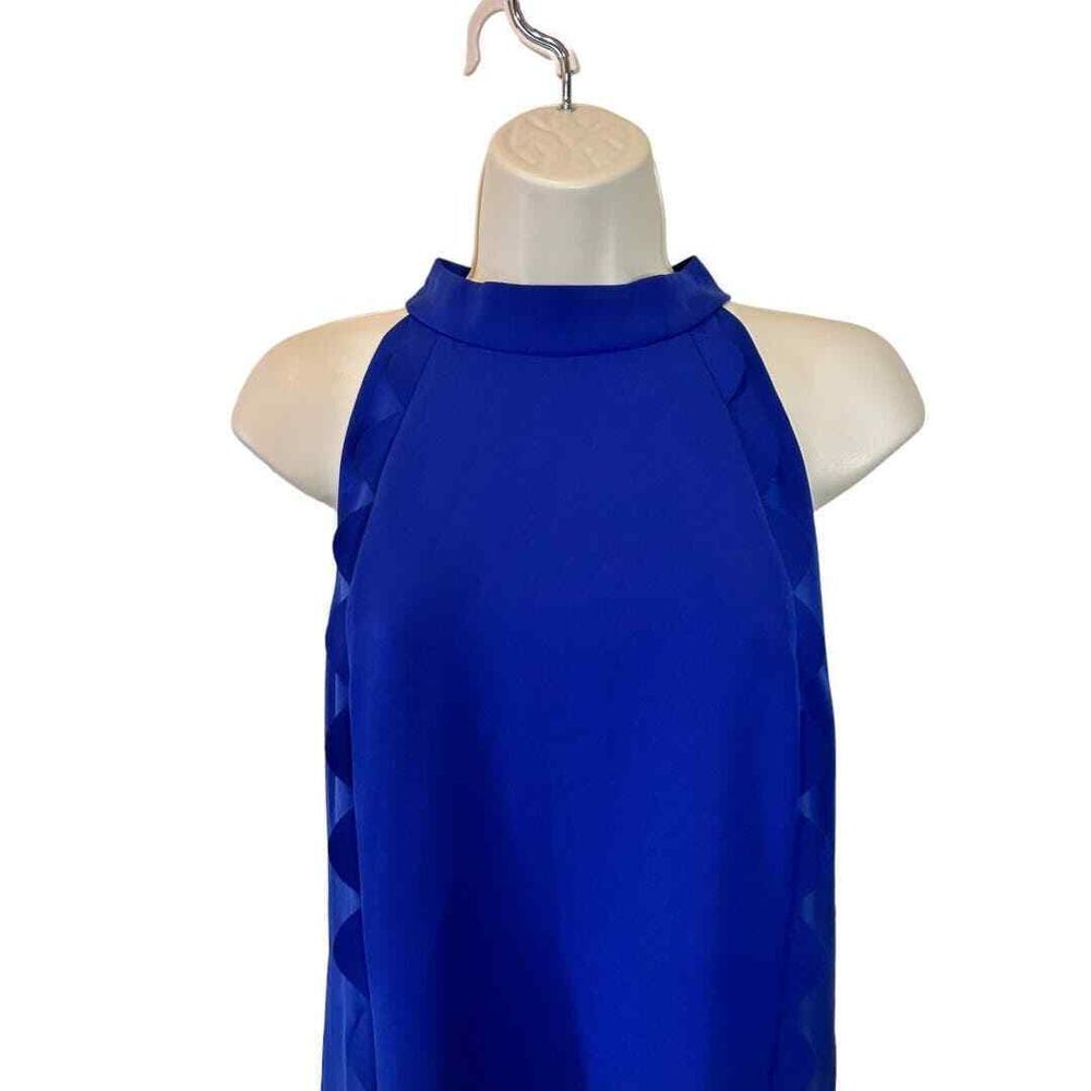 Vince Camuto Laguna Scalloped Trim Halter Shift Dress - Haute Poppy