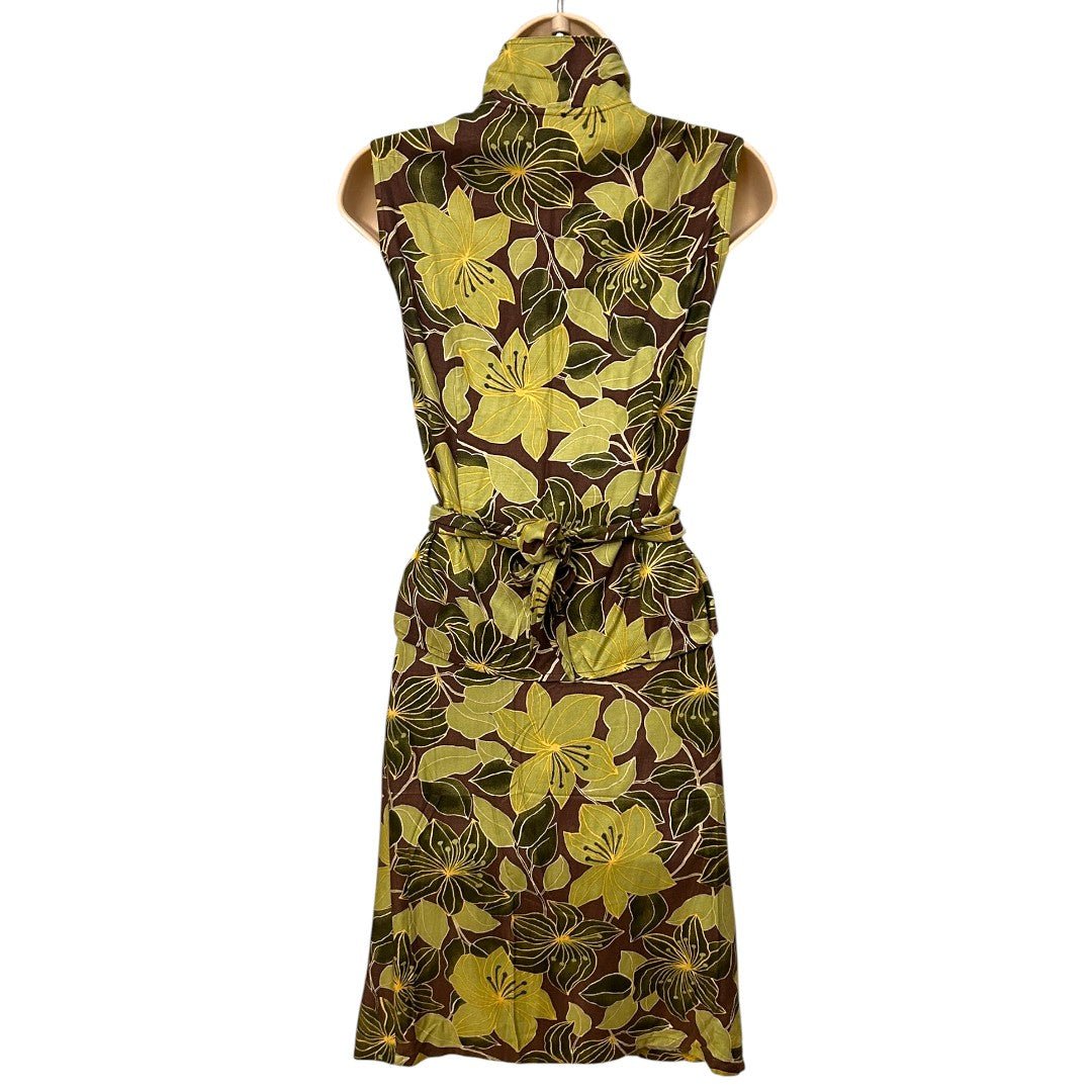 Vintage JONES WEAR SPORT Sleeveless Wrap Floral Two Piece Outfit - Haute Poppy