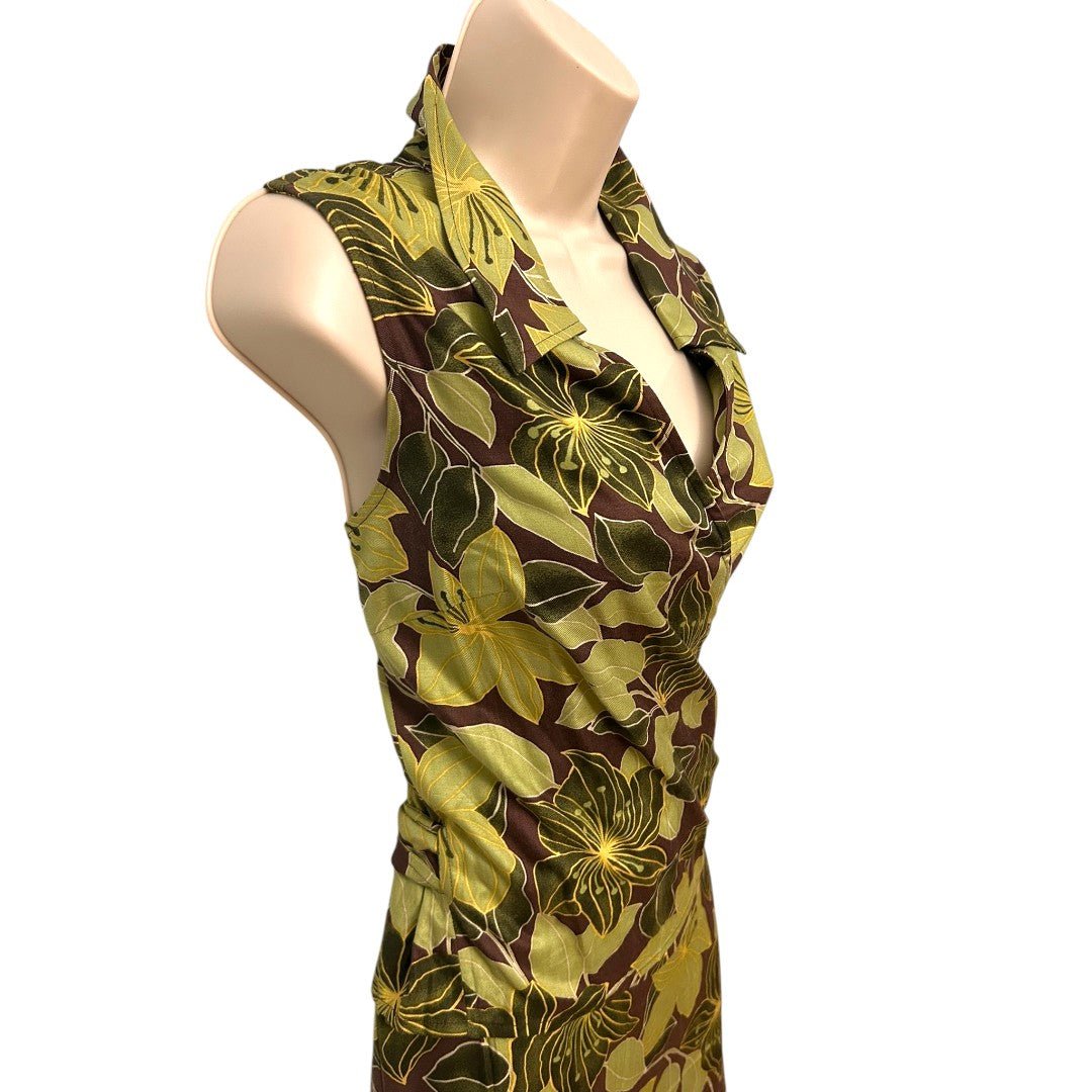 Vintage JONES WEAR SPORT Sleeveless Wrap Floral Two Piece Outfit - Haute Poppy