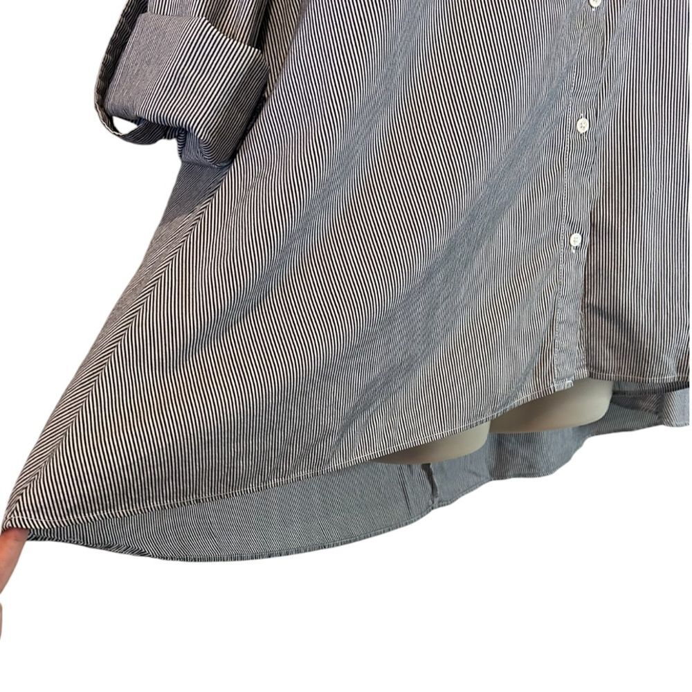 Walter Baker Myron Tunic Pinstripe Shirt with Floral Embroidery - Haute Poppy