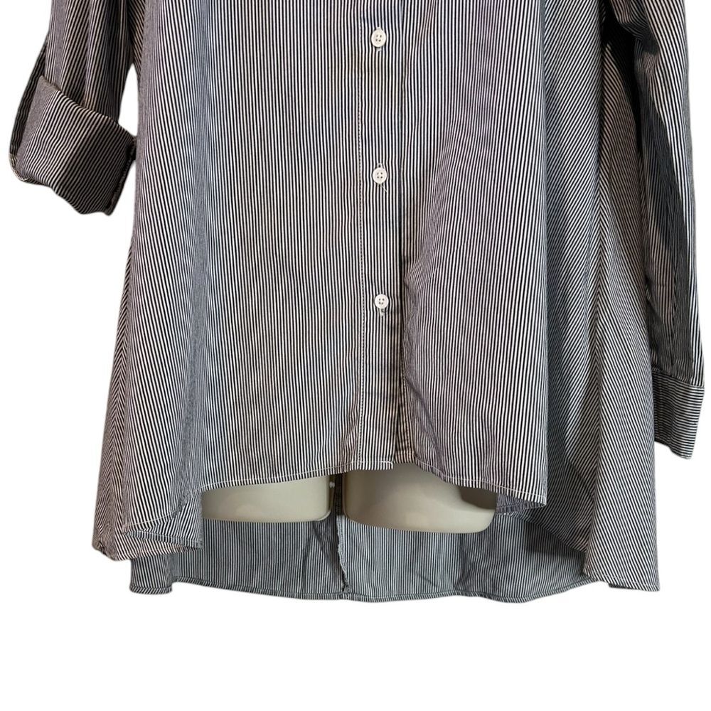 Walter Baker Myron Tunic Pinstripe Shirt with Floral Embroidery - Haute Poppy
