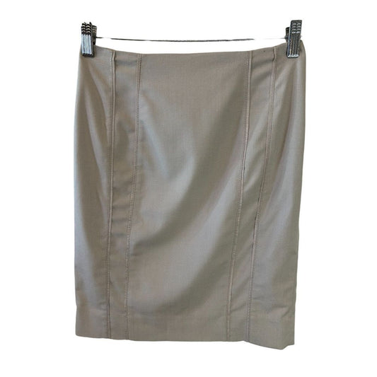 White House Black Market Beige Pencil Skirt Professional Wear - Haute Poppy