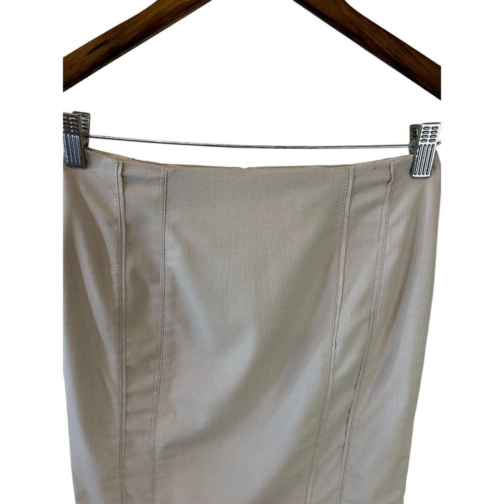 White House Black Market Beige Pencil Skirt Professional Wear - Haute Poppy