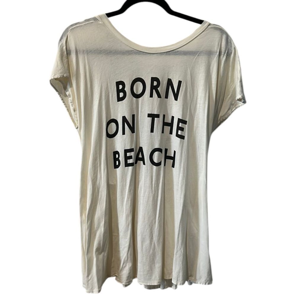 Wildfox Beach Ruffle V Back Tee - Haute Poppy