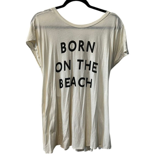 Wildfox Beach Ruffle V Back Tee - Haute Poppy