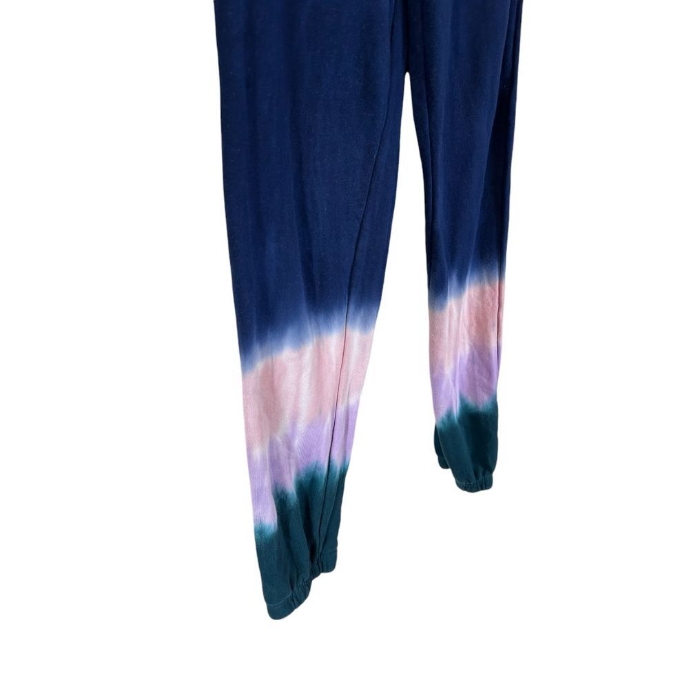 Wildfox Tie Dye Jogger Sweatpants Navy Pink Purple Casual Lounge Pants - Haute Poppy