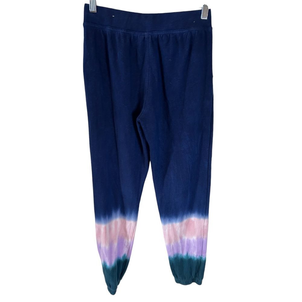 Wildfox Tie Dye Jogger Sweatpants Navy Pink Purple Casual Lounge Pants - Haute Poppy